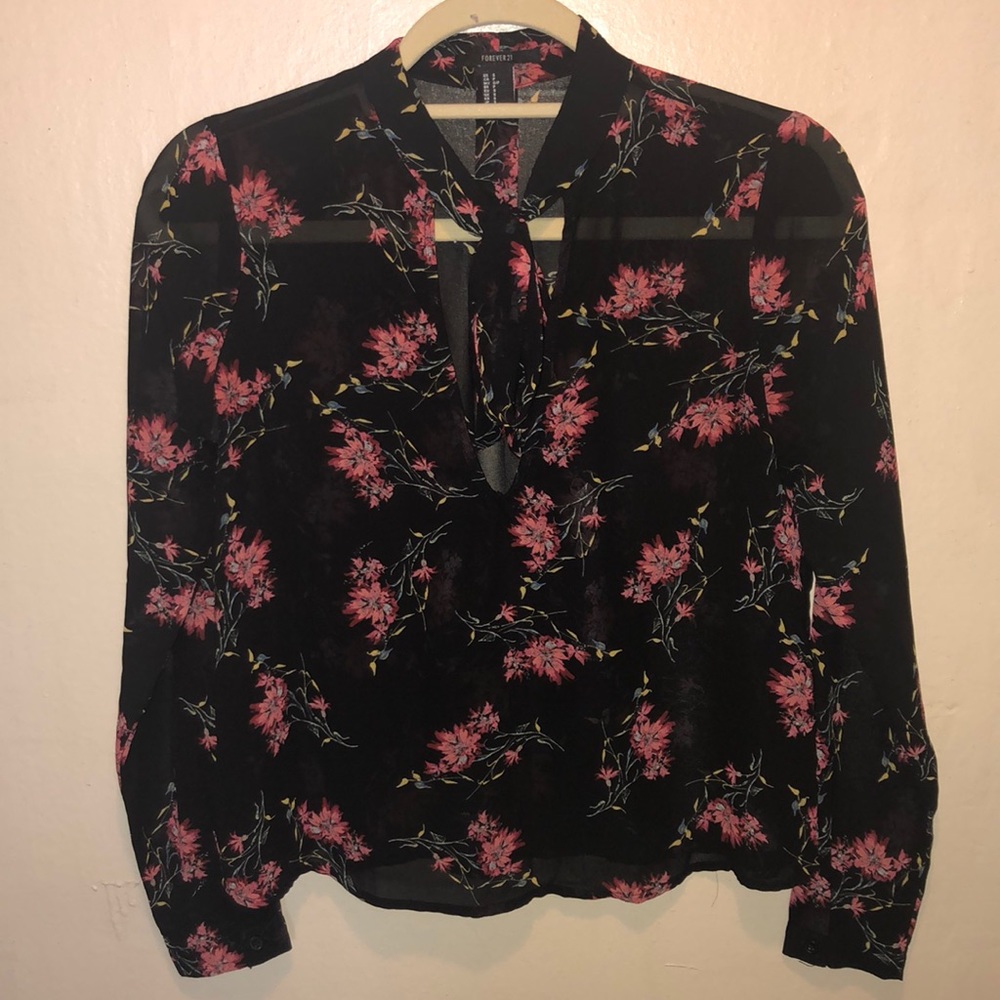 SHEER FLORAL BLOUSE